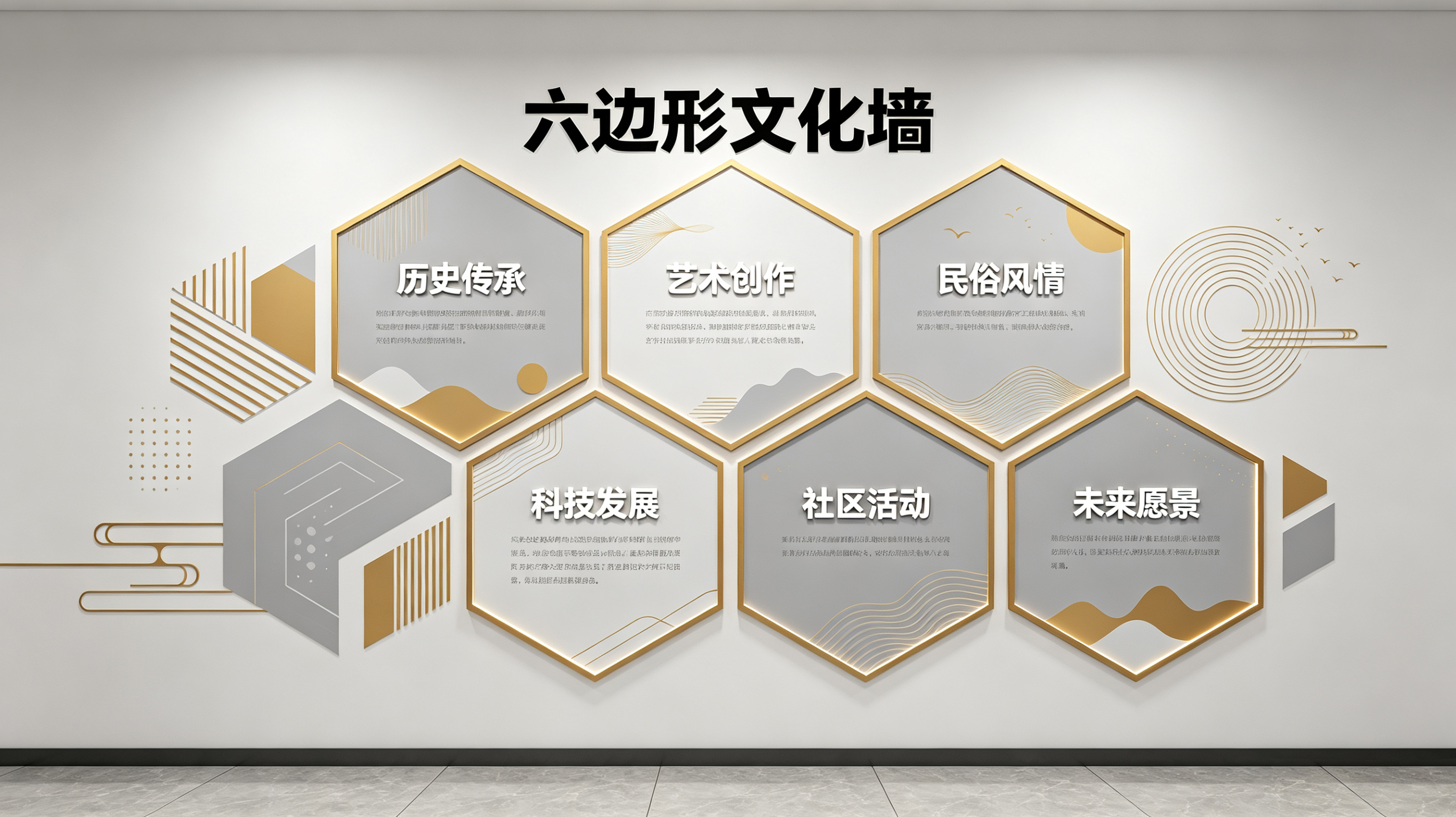 澄江企业文化墙 | 六边形信息美学